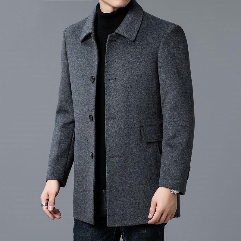 Wool Scarf Men - Manteau en mélange de laine blanc