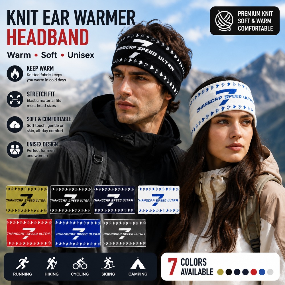 Fleece Ear Warmer Band - Bandeau chauffe-oreilles en tricot d'hiver unisexe,